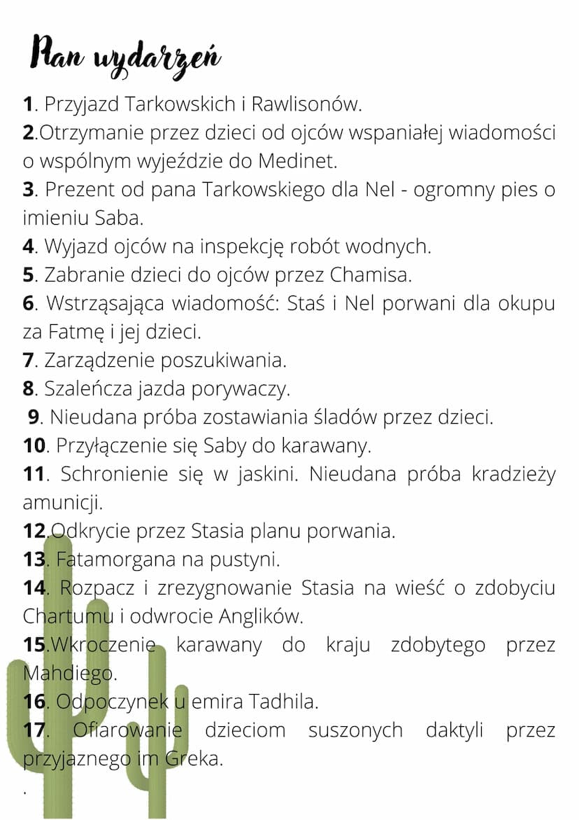 W pustyni iw puszczy
Bohaterowie
Staś Tarkowski - czternastoletni młodzieniec urodzony i
wychowany w Port Saidzie. Jego
ojcem był Polak, a m