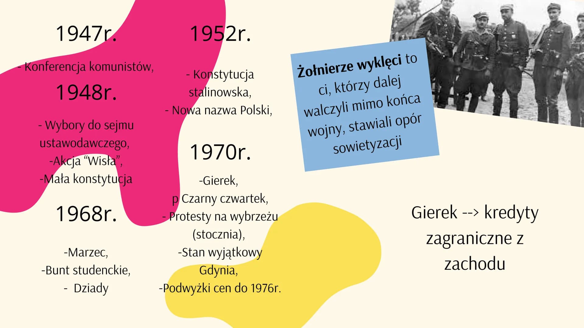 POLSKA PO II
WOJNIE
ŚWIATOWEJ
Po II wojnie światowej na skutek
ustaleń konferencji w Poczdamie
granice Polski zostały przesunięte na
zachód 