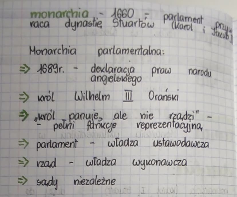 temat:
Anglia:
monarchia (Karol I Stuart) → dazy do
monarchi absolutnej
●
Lebroja
• nowa szlachta
purytanie
rojaliści
1642r.
1649 r.
Monarch