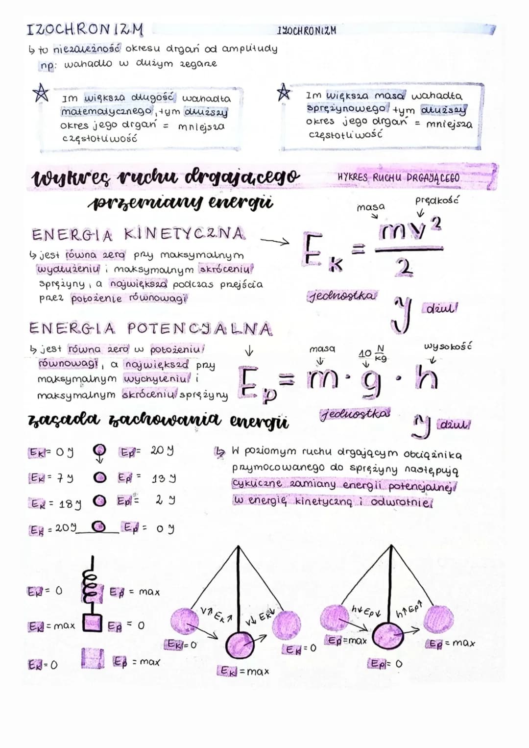 Drgania i fale
Ruch drgajacy
RUCH DRGAYĄCY
↳ Ciato porusza się ruchem drgającym, jeśli przemieszcza się tam i 2 powrotem?
po tym samym tone 