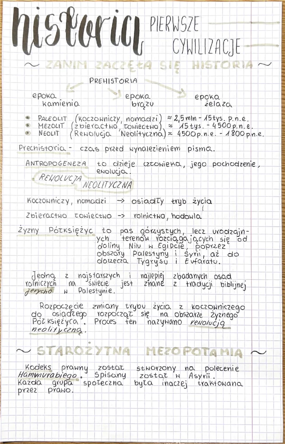 historia PERISE
CYWILIZACJE
~ZANIM ZACZĘŁA SIĘ HISTORIA ~
PREHISTORIA
epoka
kamienia
ерока
brązu
epoka
żelazo
PALEOLIT (KOCZOWniczy, nomadzi