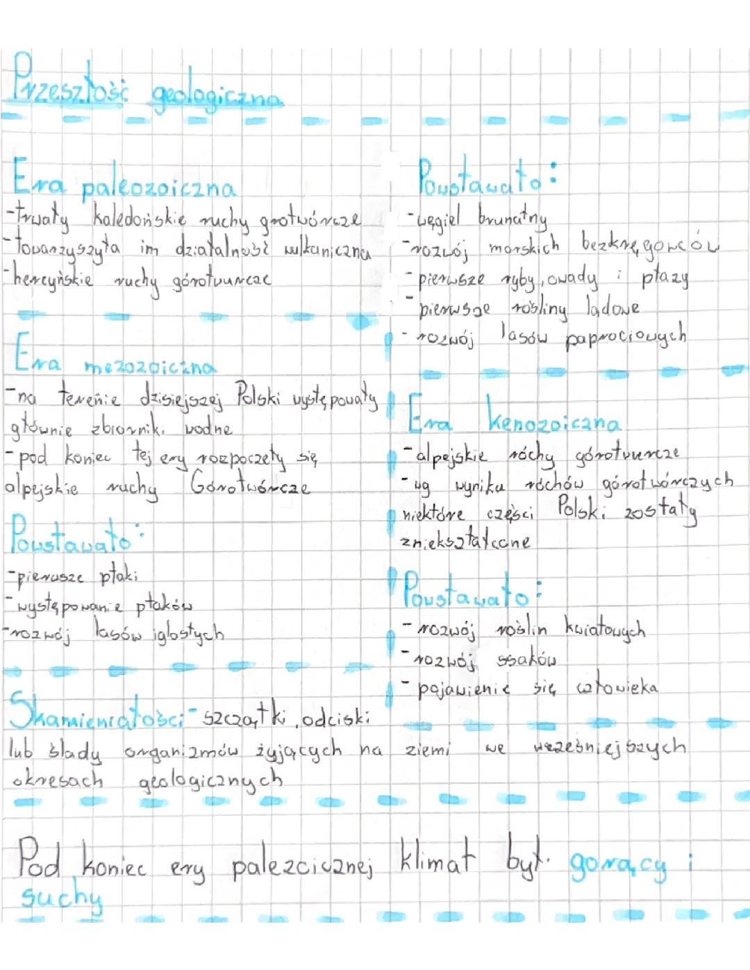 Przeszłość geologiczna - Kluczowe informacje