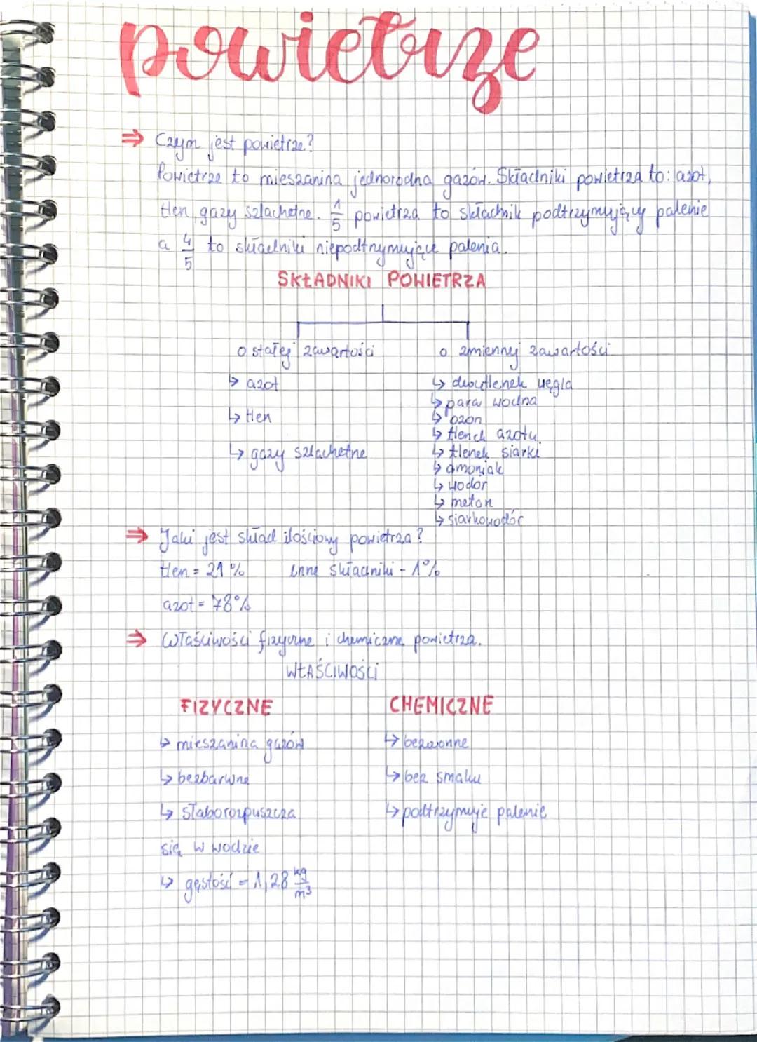 # powietrze

→ Czym jest powietrze?

Powietrze to mieszanina jednoredna gazón. Skłacıniki powietrza to: asot,
tien gazy szlachetne. powietrz