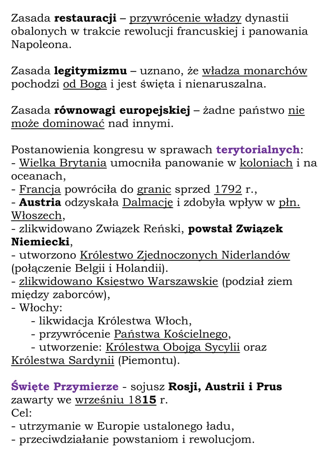 Kongres wiedeński
Konsekwencje klęski Napoleona w bitwie pod Lipskiem
1813 r.:
- ostateczna przegrana wojsk francuskich,
zajęcie Paryża prze