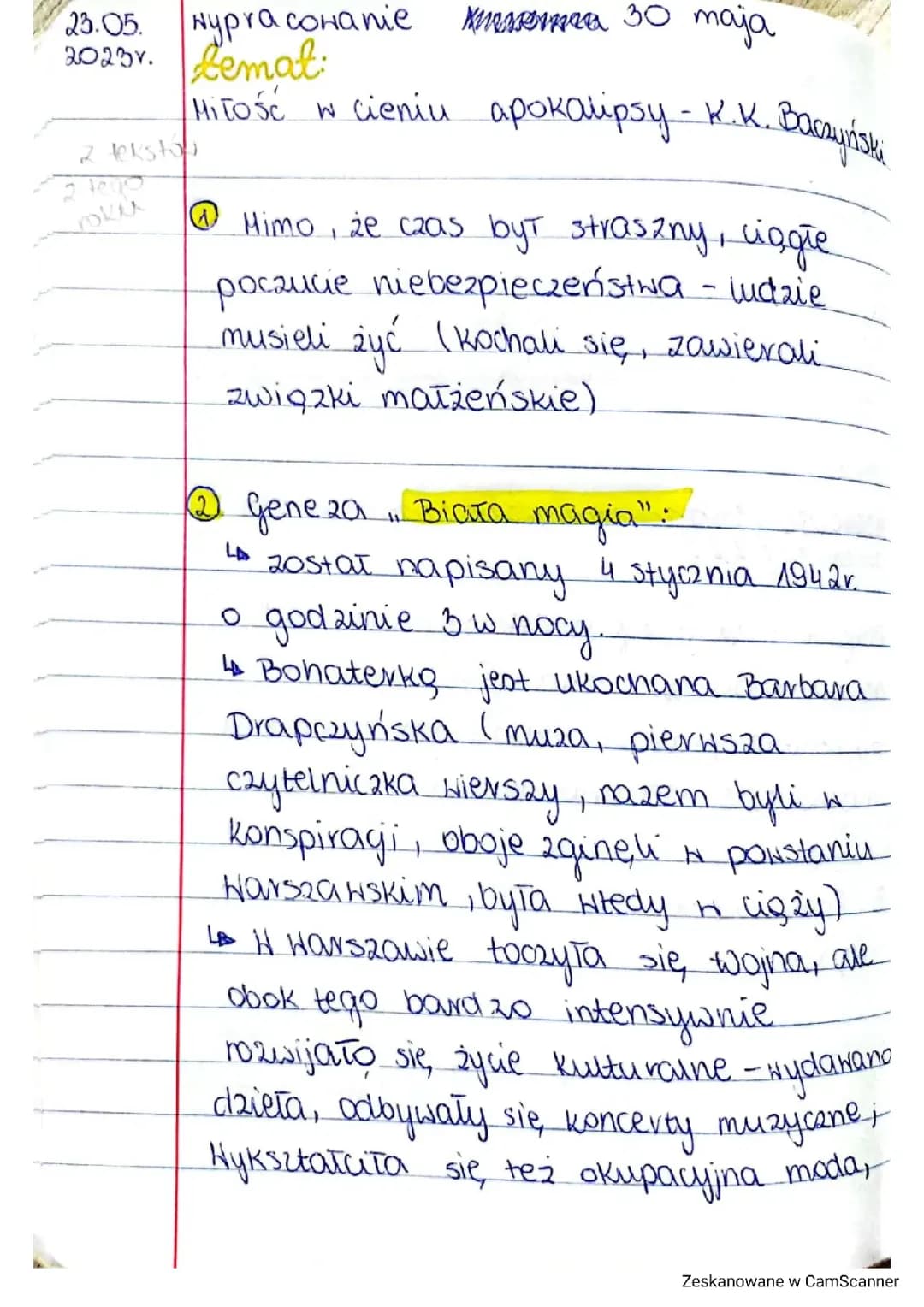 Krzysztof Kamil Baczyński "Biała magia" i "Niebo złote ci otworzę"