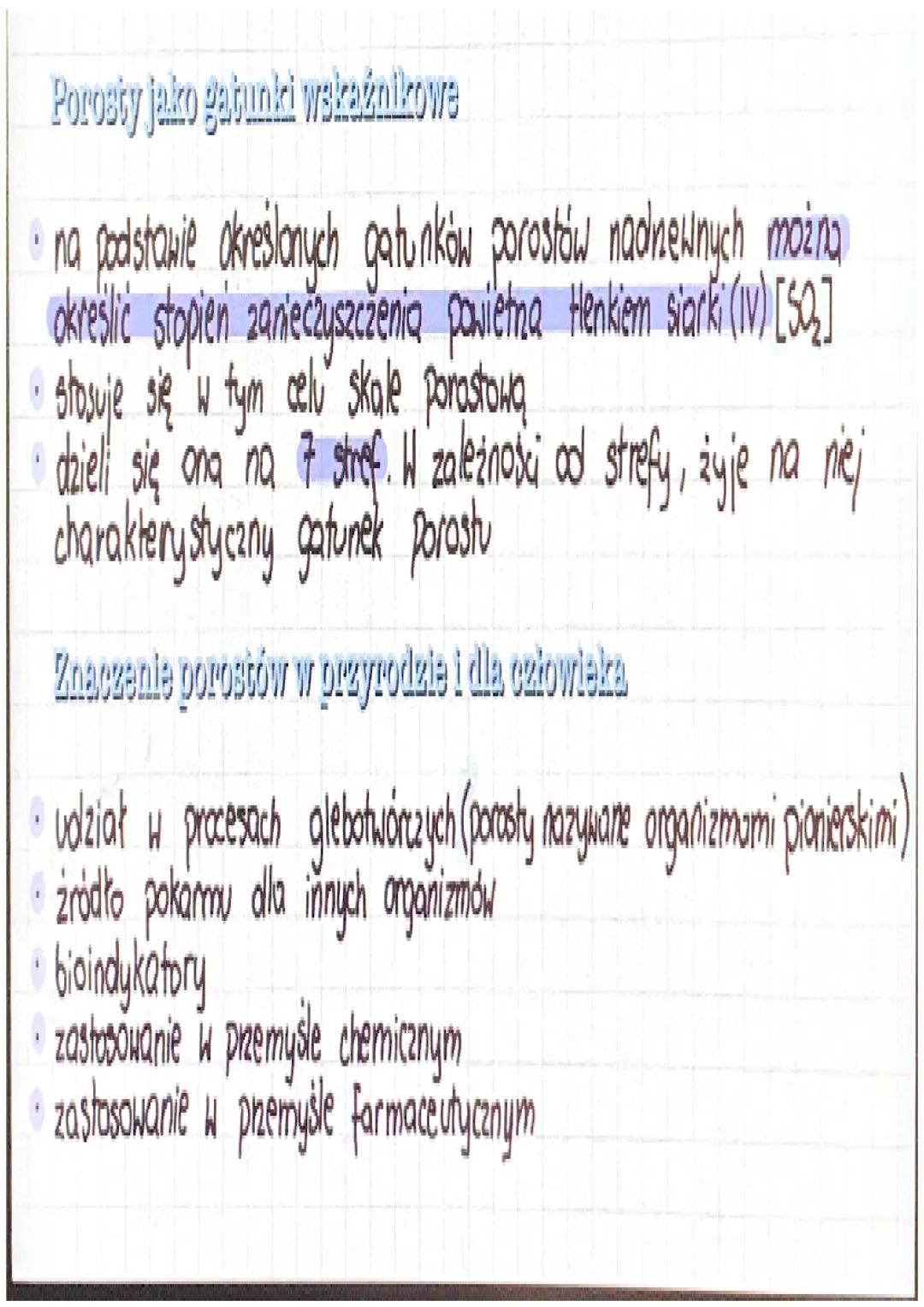 .
.
.
POROSTY
Porosty sa organizmami o budowie plechowej
sa nazywane organizmami dwuskładnikowymi
buduja je strzępki gnybów oraz komórki zie