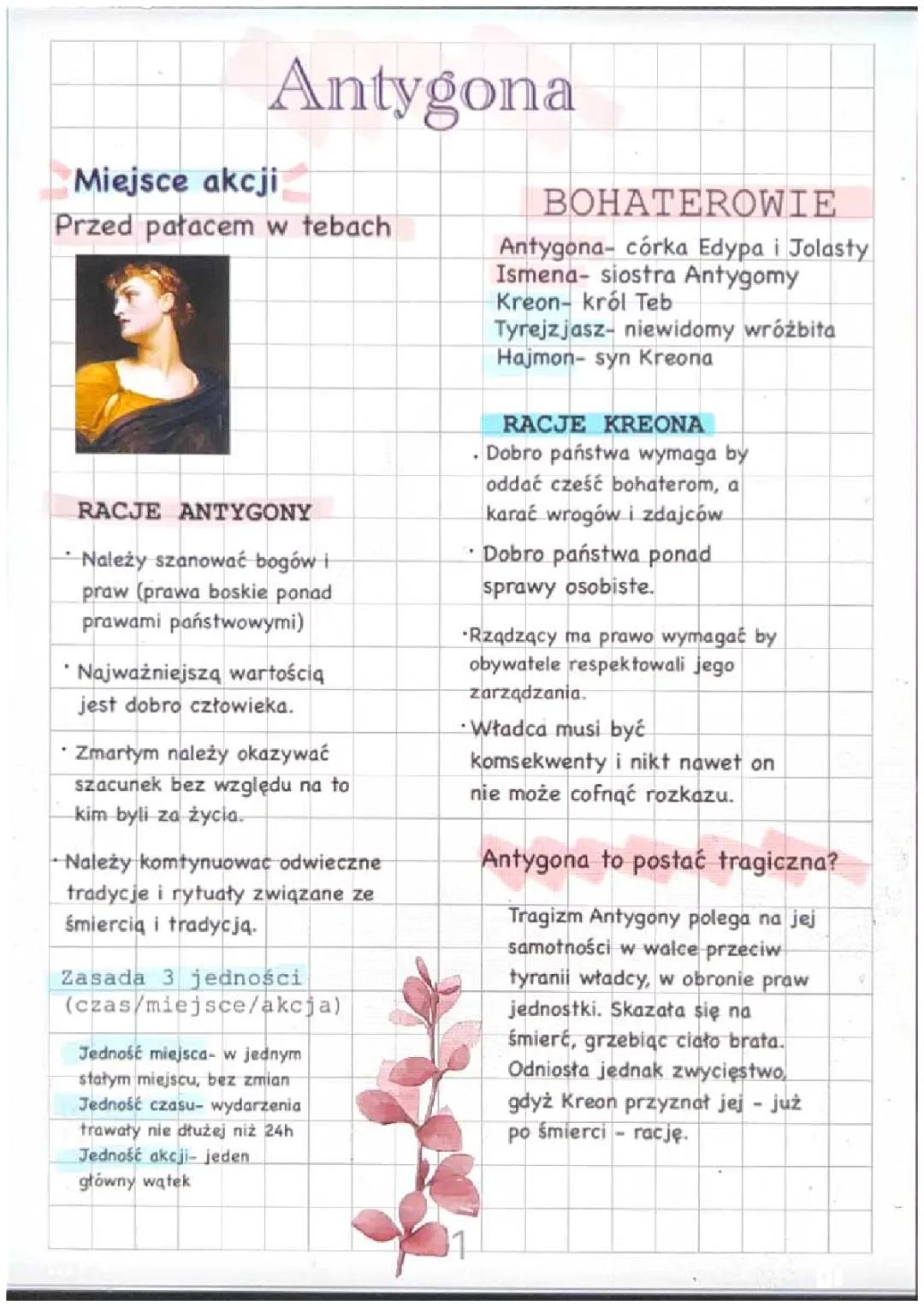 Antygona - Tragedia Bohatera Klasy 1 Liceum/Technikum