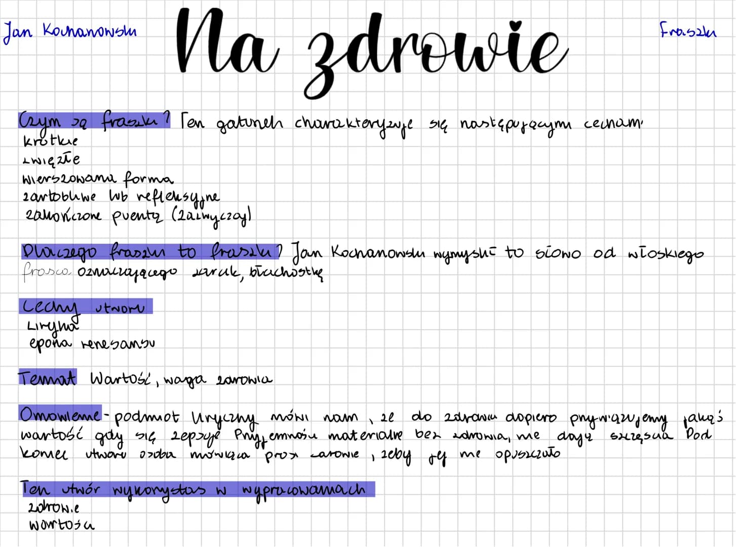 na zdrowie
Czym sa frasik? Ten gatunch charakteryzuje się następującymi cecham.
krotkie
zwięzłe
Jan Kochanowsk
Wierszowana forma.
2artobliwe