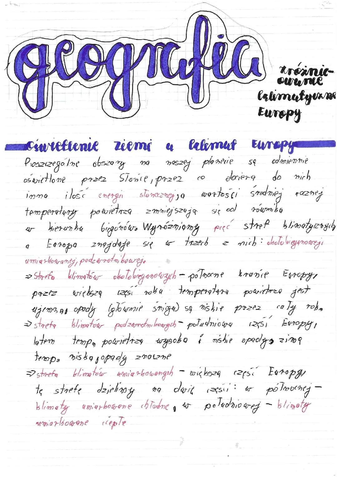 Zróżnicowanie klimatyczne Europy klasa 6: Strefy i mapa