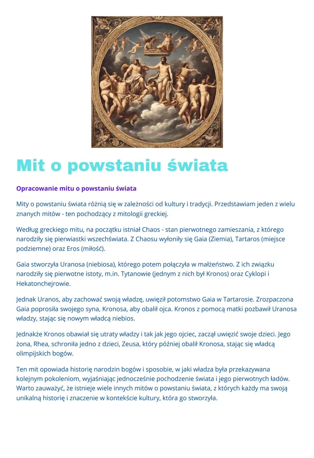 Mit o powstaniu świata 