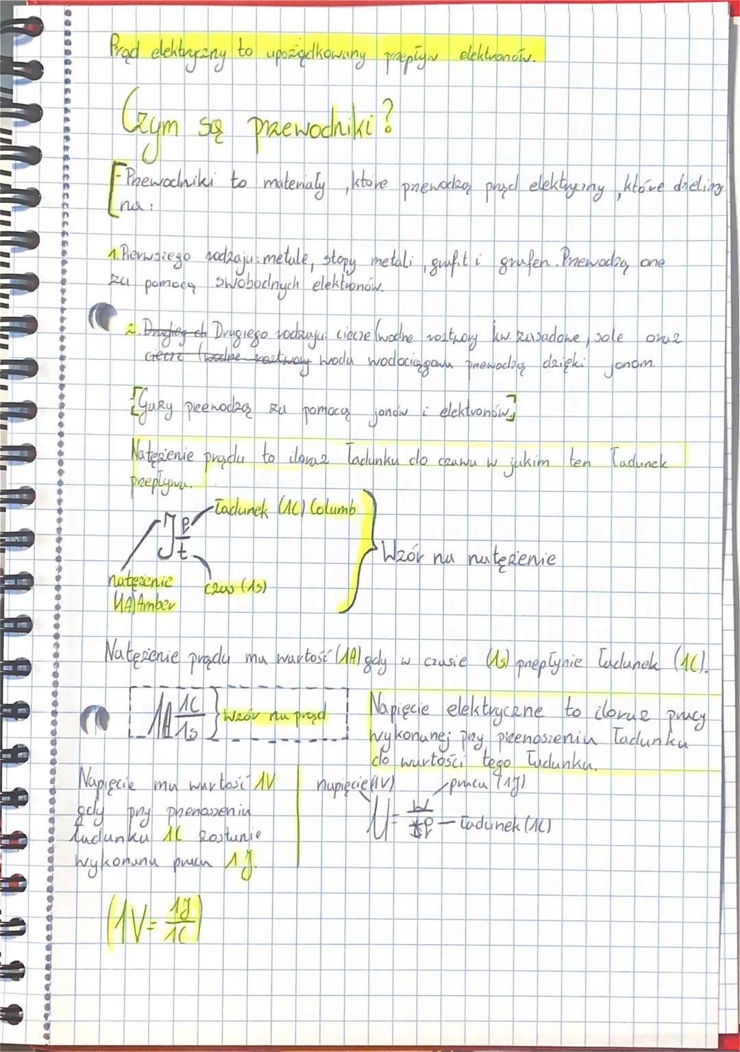 •
•
•
0
•
4
•
n
S
Prąd elektryczny to upoziądkowany przepłyes elektroncts.
Czym są praewochiki ?
Сеут
Przewodniki to materialy, które przewo