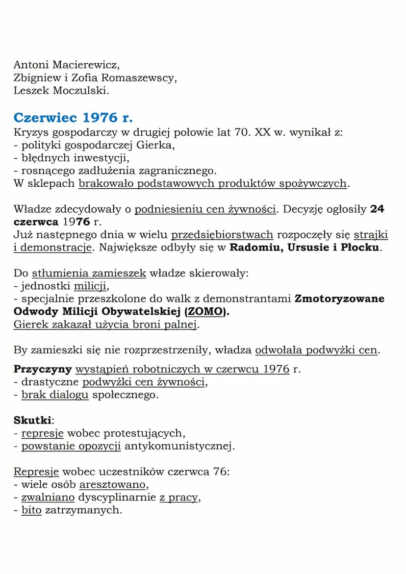MZ_LEARNING_KNOW

# Początki opozycji
demokratycznej w Polsce
# Klasa 8, „Wczoraj i dziś”, Nowa Era

# Daty do zapamiętania:
- wydarzenia cz