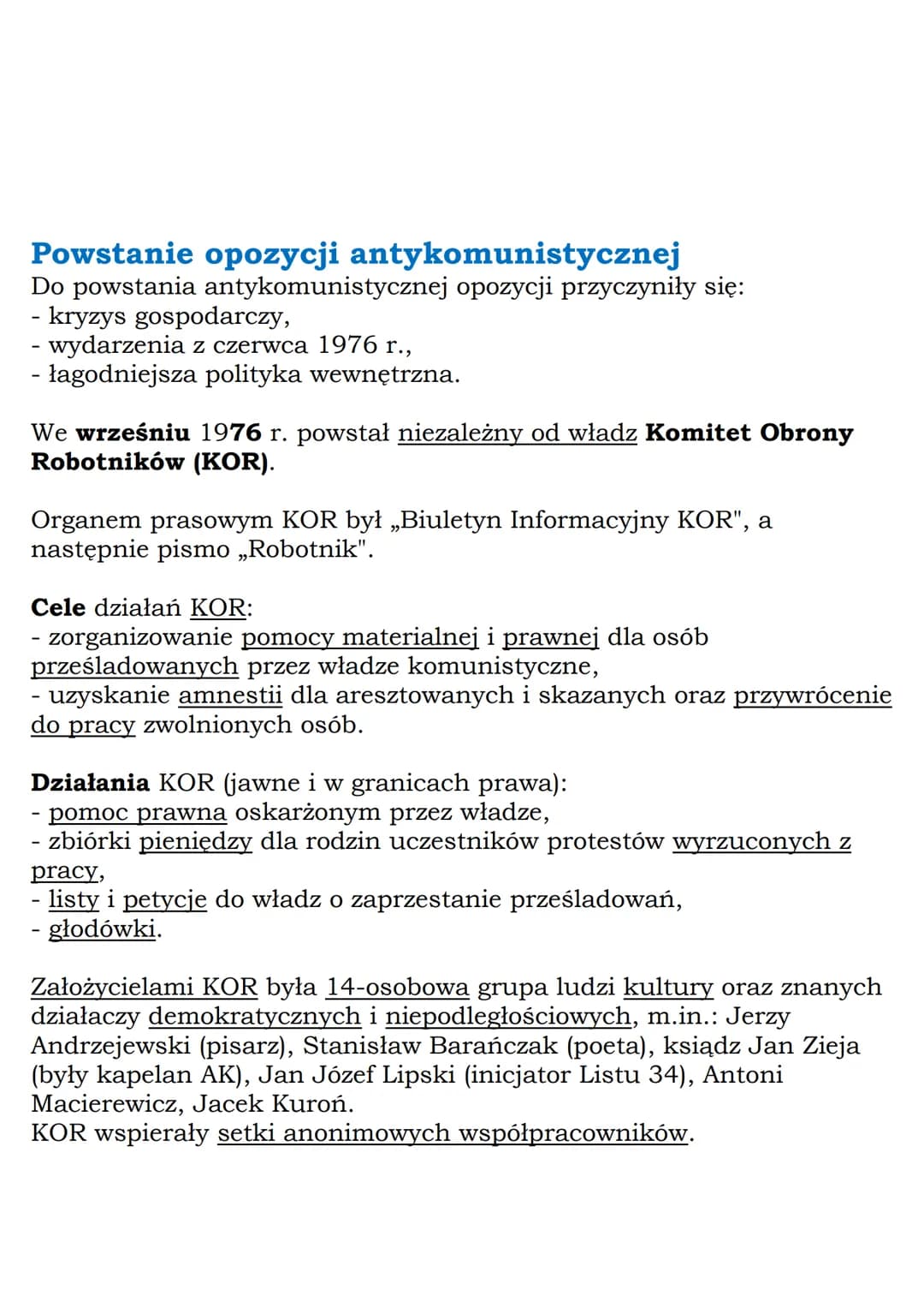 MZ_LEARNING_KNOW

# Początki opozycji
demokratycznej w Polsce
# Klasa 8, „Wczoraj i dziś”, Nowa Era

# Daty do zapamiętania:
- wydarzenia cz