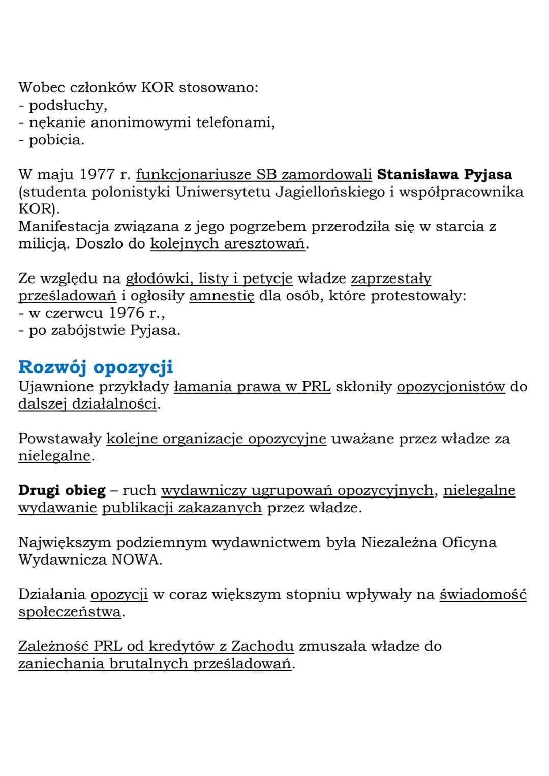MZ_LEARNING_KNOW

# Początki opozycji
demokratycznej w Polsce
# Klasa 8, „Wczoraj i dziś”, Nowa Era

# Daty do zapamiętania:
- wydarzenia cz
