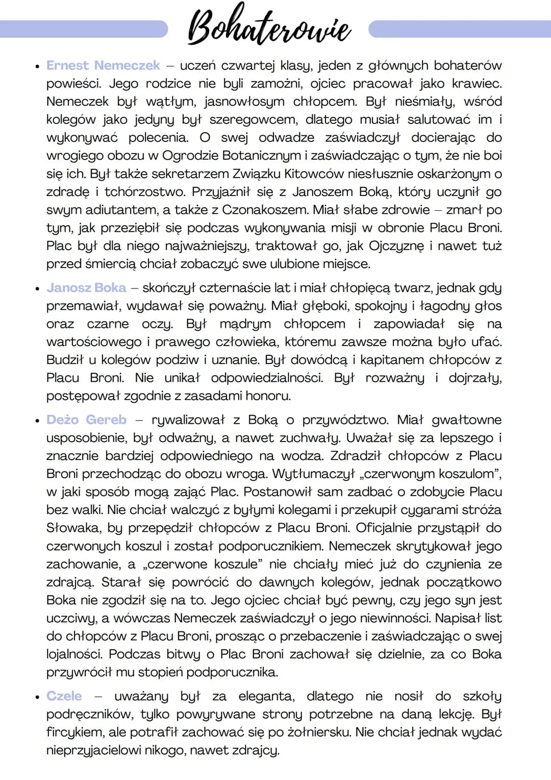 Chlopcy
placu broni
Ferenc Molnár
Chłopcy z Placu Broni to jedyna książka Molnara przeznaczona dla młodzieży.
Gatunek
,,Chłopcy z Placu Bron