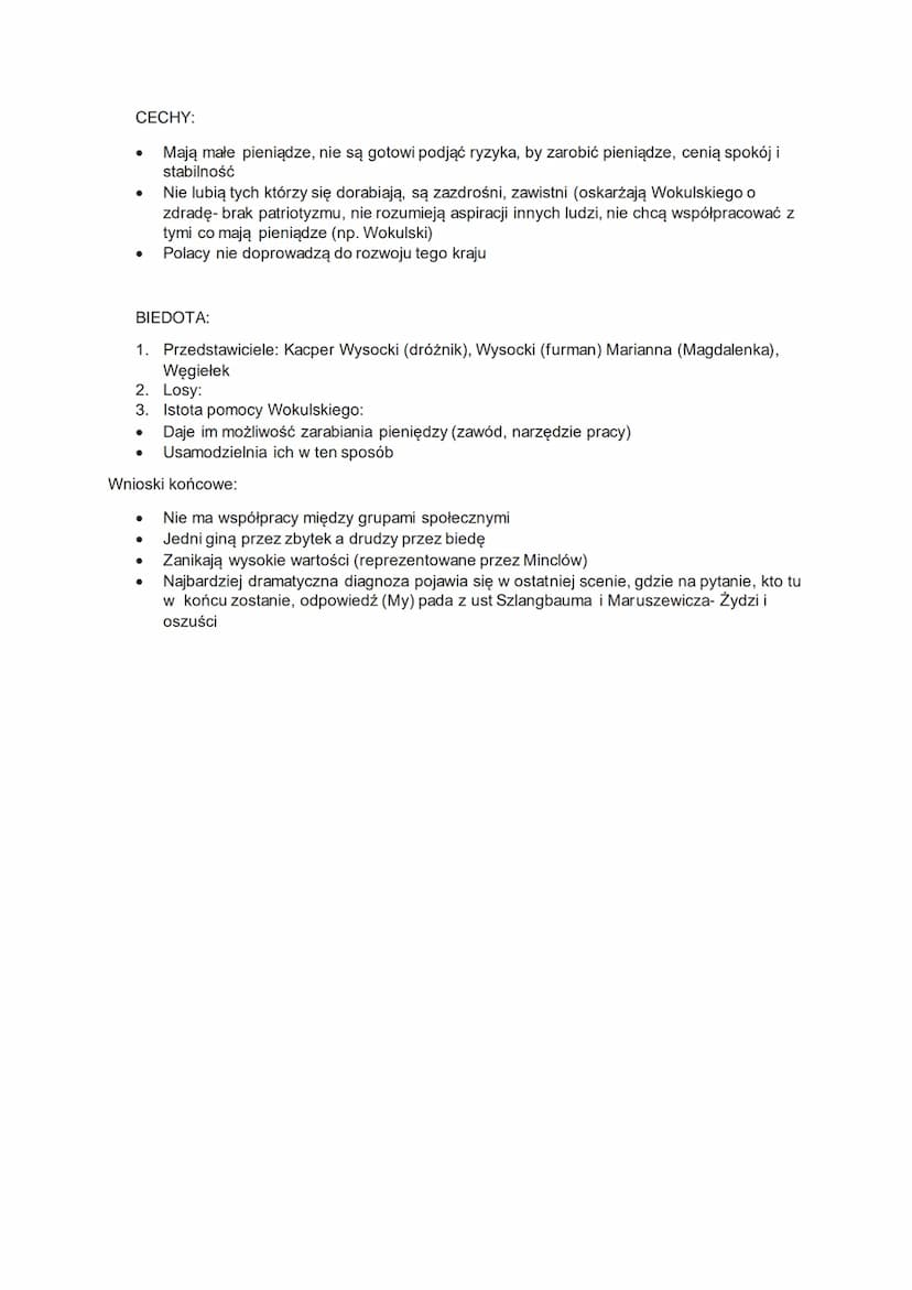 LALKA - społeczeństwo w stanie rozkładu (panorama społeczeństwa polskiego)
1. Opinia Prusa o temacie ,,Lalki" - pokazać naszych polskich ide