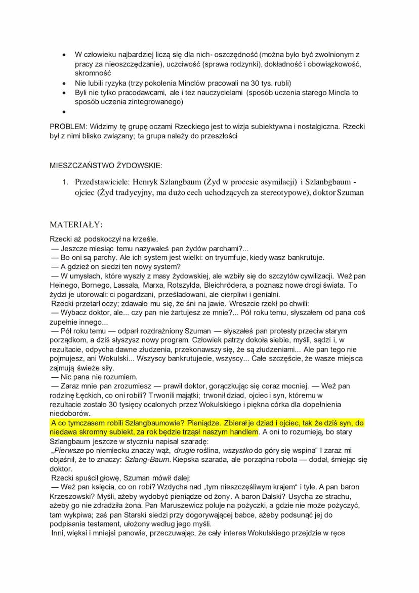 LALKA - społeczeństwo w stanie rozkładu (panorama społeczeństwa polskiego)
1. Opinia Prusa o temacie ,,Lalki" - pokazać naszych polskich ide