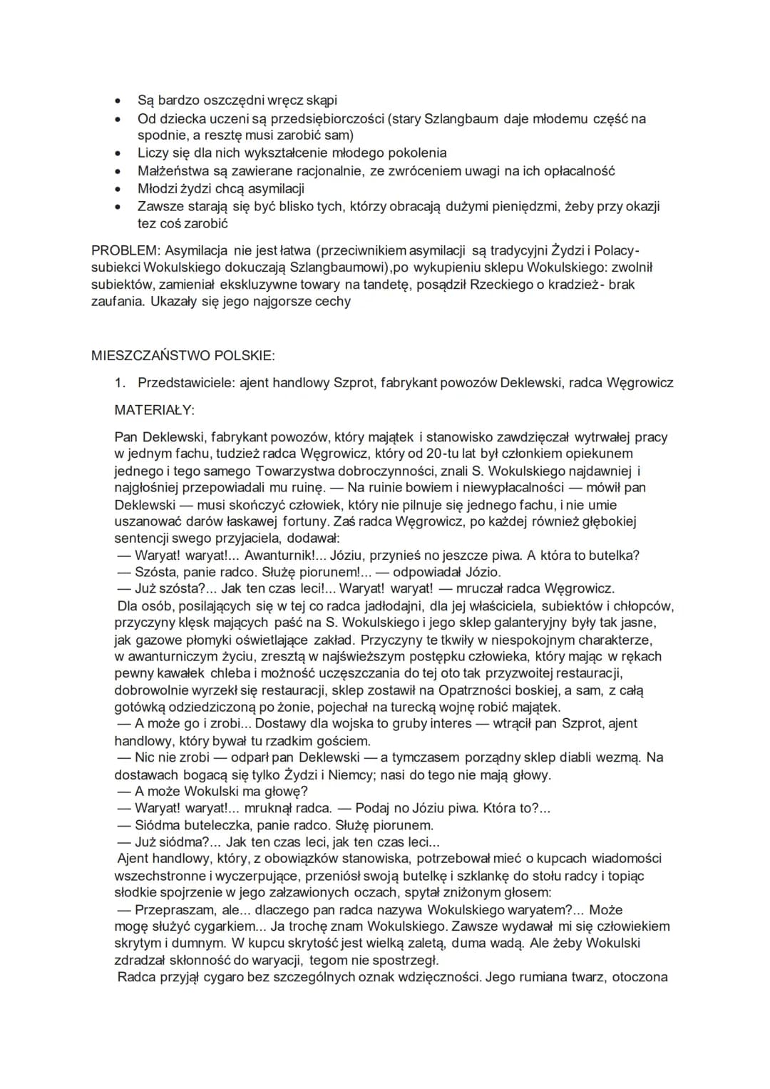 LALKA - społeczeństwo w stanie rozkładu (panorama społeczeństwa polskiego)
1. Opinia Prusa o temacie ,,Lalki" - pokazać naszych polskich ide