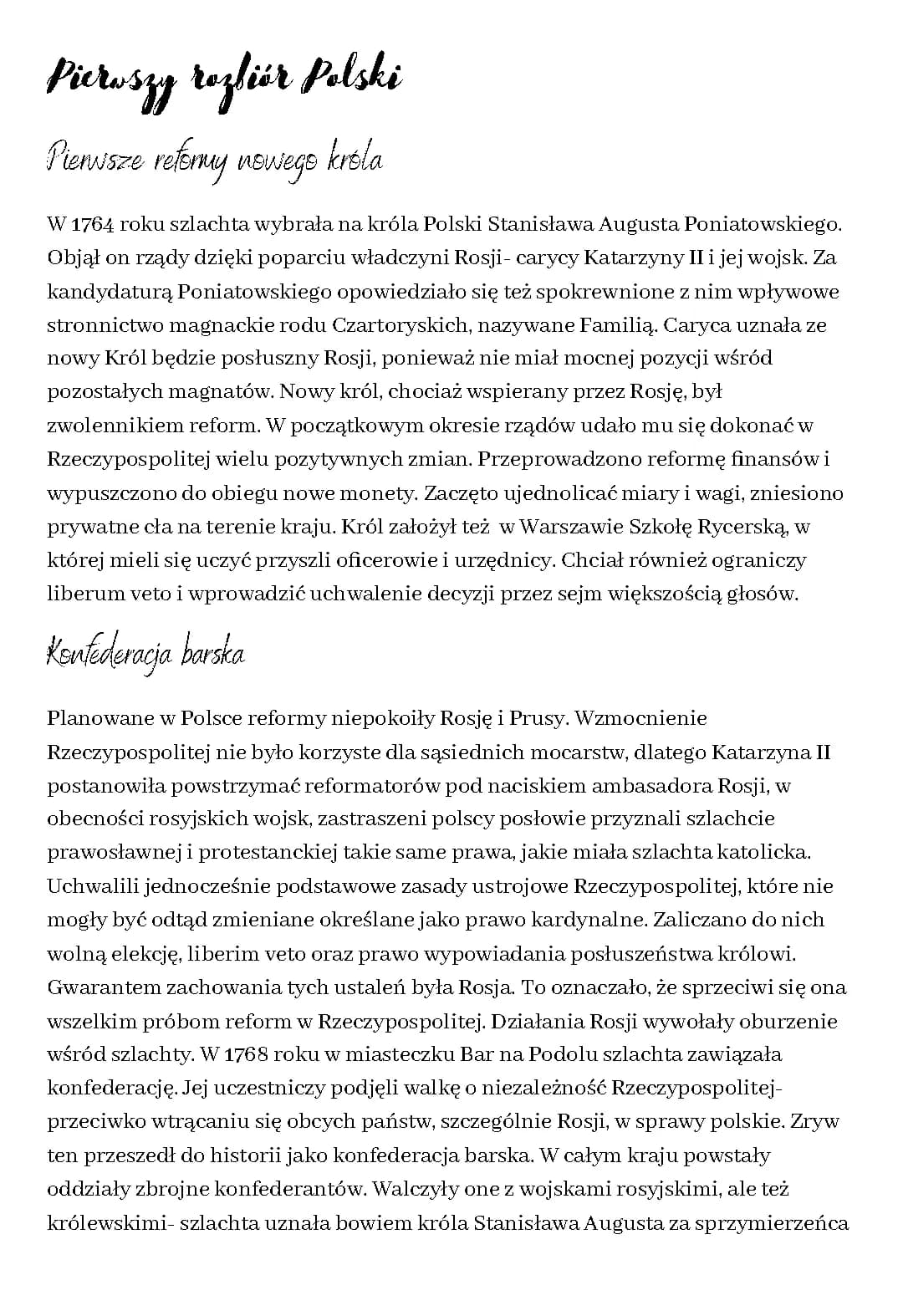 Pierwszy rozbiór Polski 