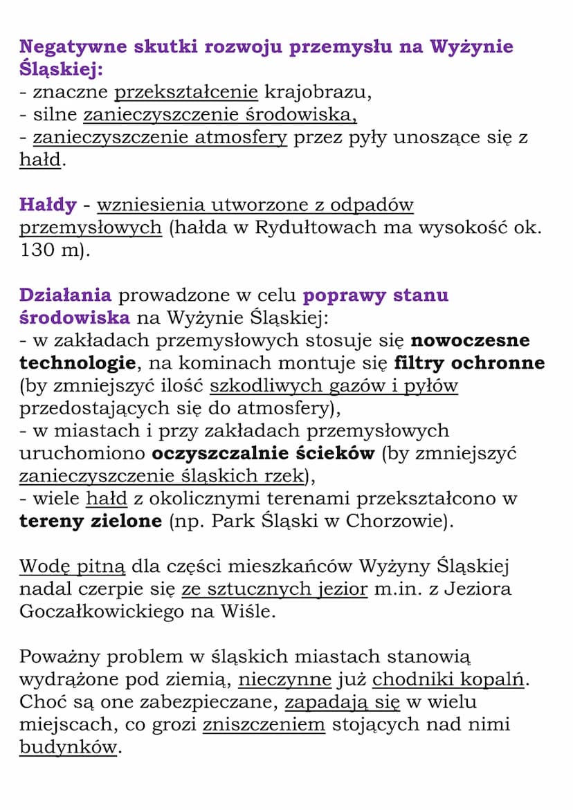 Jakie Są Skutki Rozwoju Przemysłu Na Wyżynie śląskiej Opisz miejsko-przemysłowy krajobraz Wyżyny Śląskiej - Klasa 5