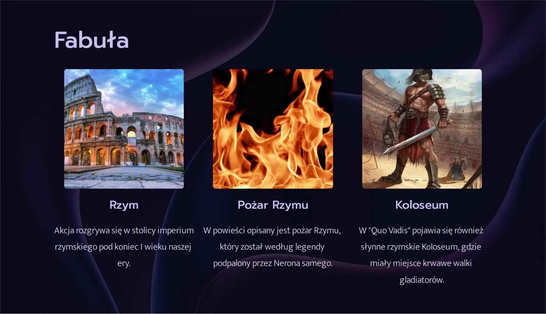 XIXIX
"Quo Vadis"
Przedstawiamy notatkę na temat jednego z najznakomitszych dzieł
literatury świata - powieści "Quo Vadis" Henryka Sienkiewi