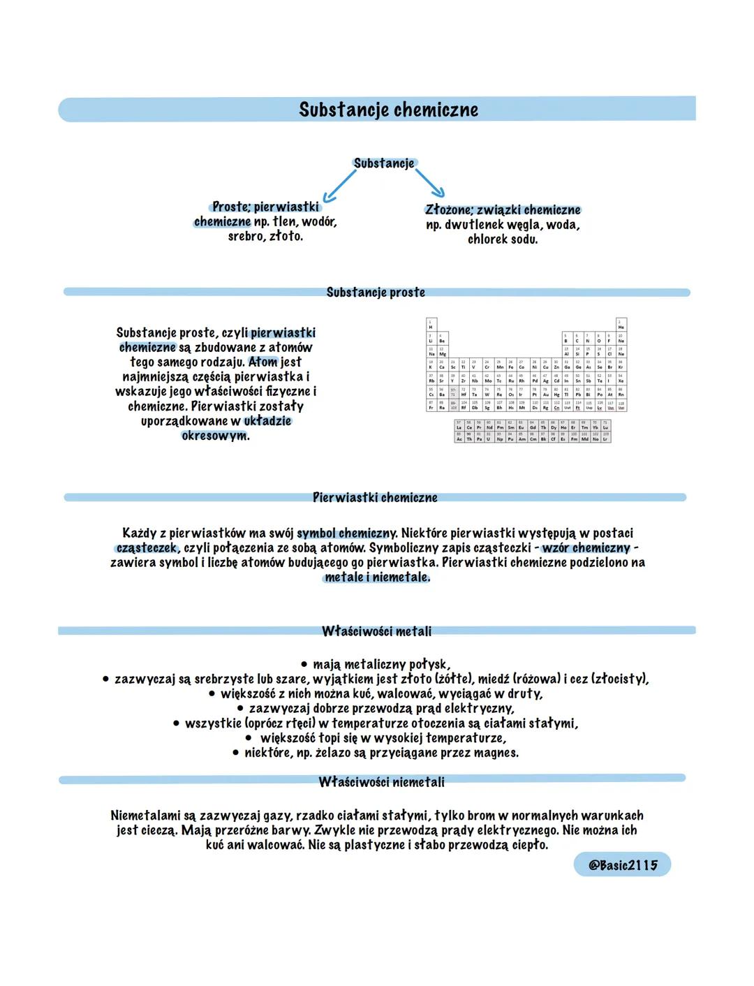 Substancje chemiczne
Proste; pierwiastki
chemiczne np. tlen, wodór,
srebro, złoto.
Substancje proste, czyli pierwiastki
chemiczne są zbudowa