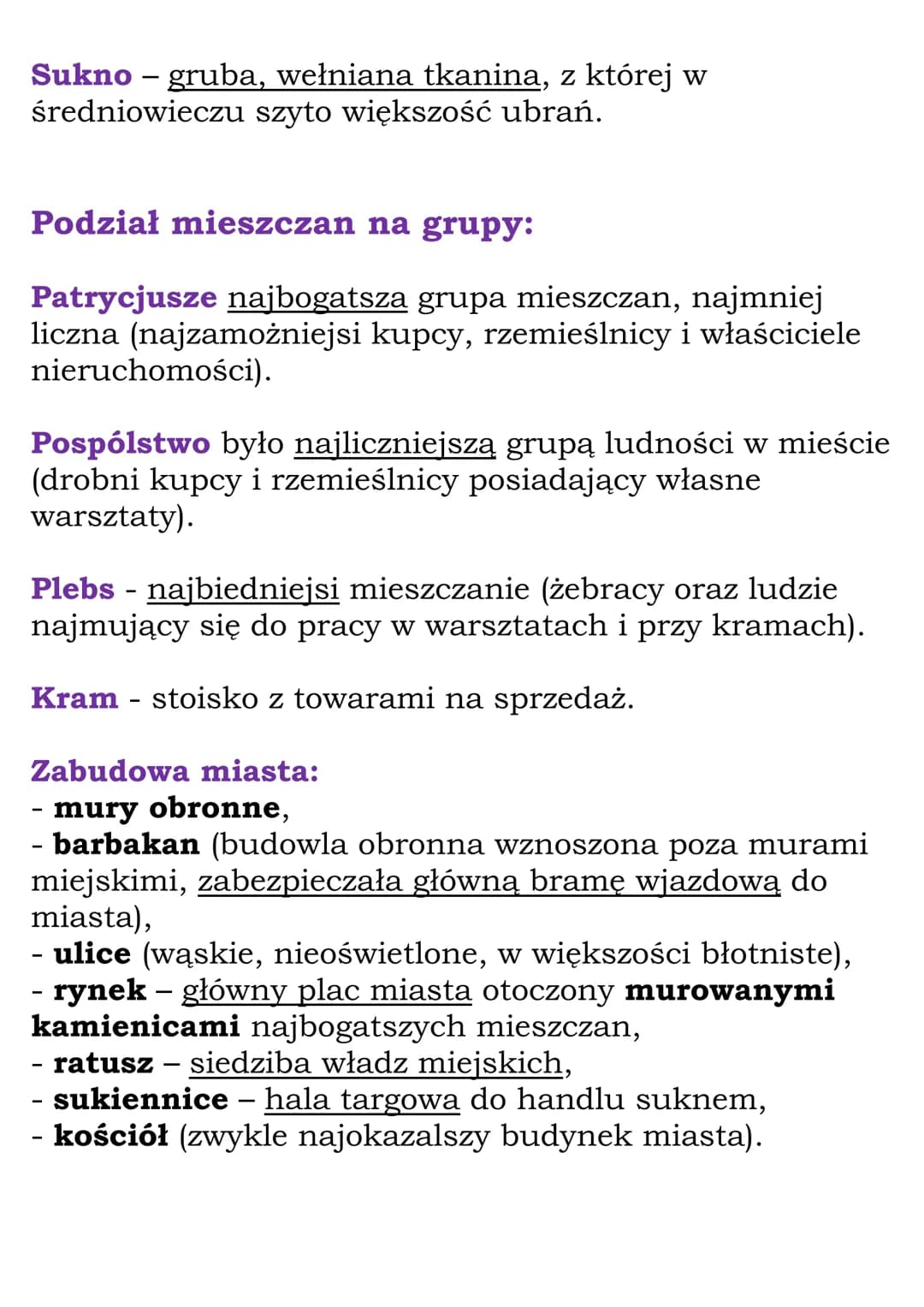 Średniowieczne miasto i
wieś
Gród - osada obronna wzniesiona w trudnym do
zdobycia miejscu
Rzemieślnik - osoba zajmująca się wytwarzaniem i
