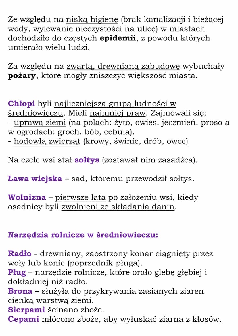 Średniowieczne miasto i
wieś
Gród - osada obronna wzniesiona w trudnym do
zdobycia miejscu
Rzemieślnik - osoba zajmująca się wytwarzaniem i
