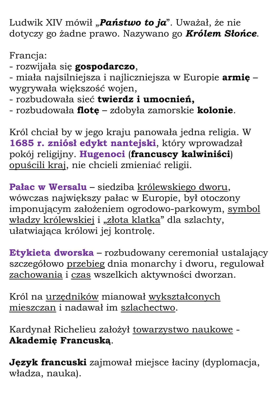 Monarchia absolutna we
Francji
Wojny religijne między katolikami a kalwinistami
doprowadziły do zniszczenia kraju, ofiar w ludziach i
osłabi