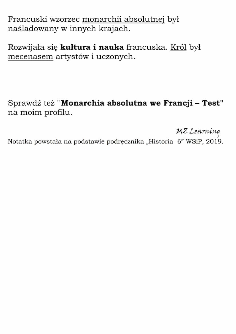 Monarchia absolutna we
Francji
Wojny religijne między katolikami a kalwinistami
doprowadziły do zniszczenia kraju, ofiar w ludziach i
osłabi