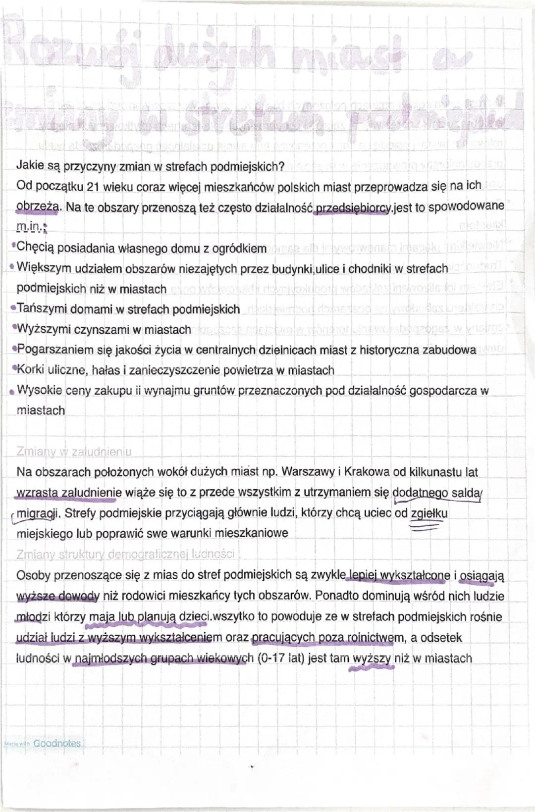 --- OCR Start ---
Rozwój dużych miast an
many w strefas pabrics
Jakie są przyczyny zmian w strefach podmiejskich?
Od początku 21 wieku coraz