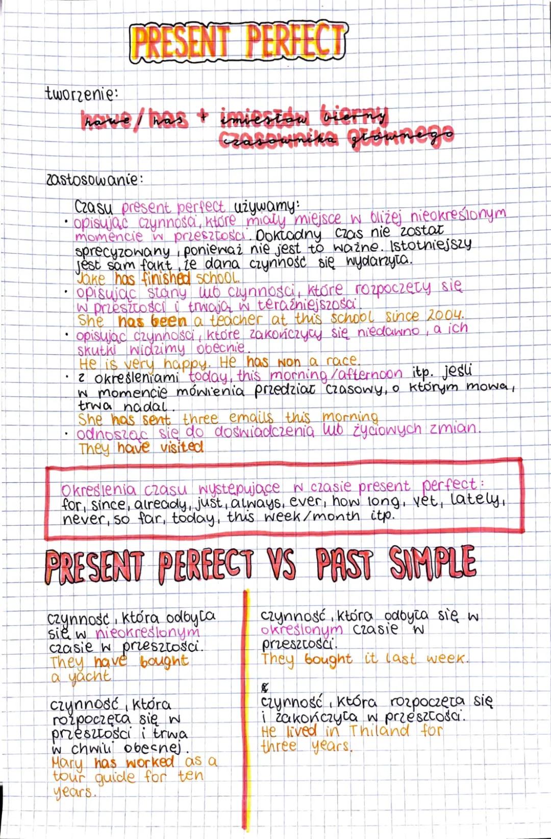 Różnice między czasem Present Perfect a Past Simple