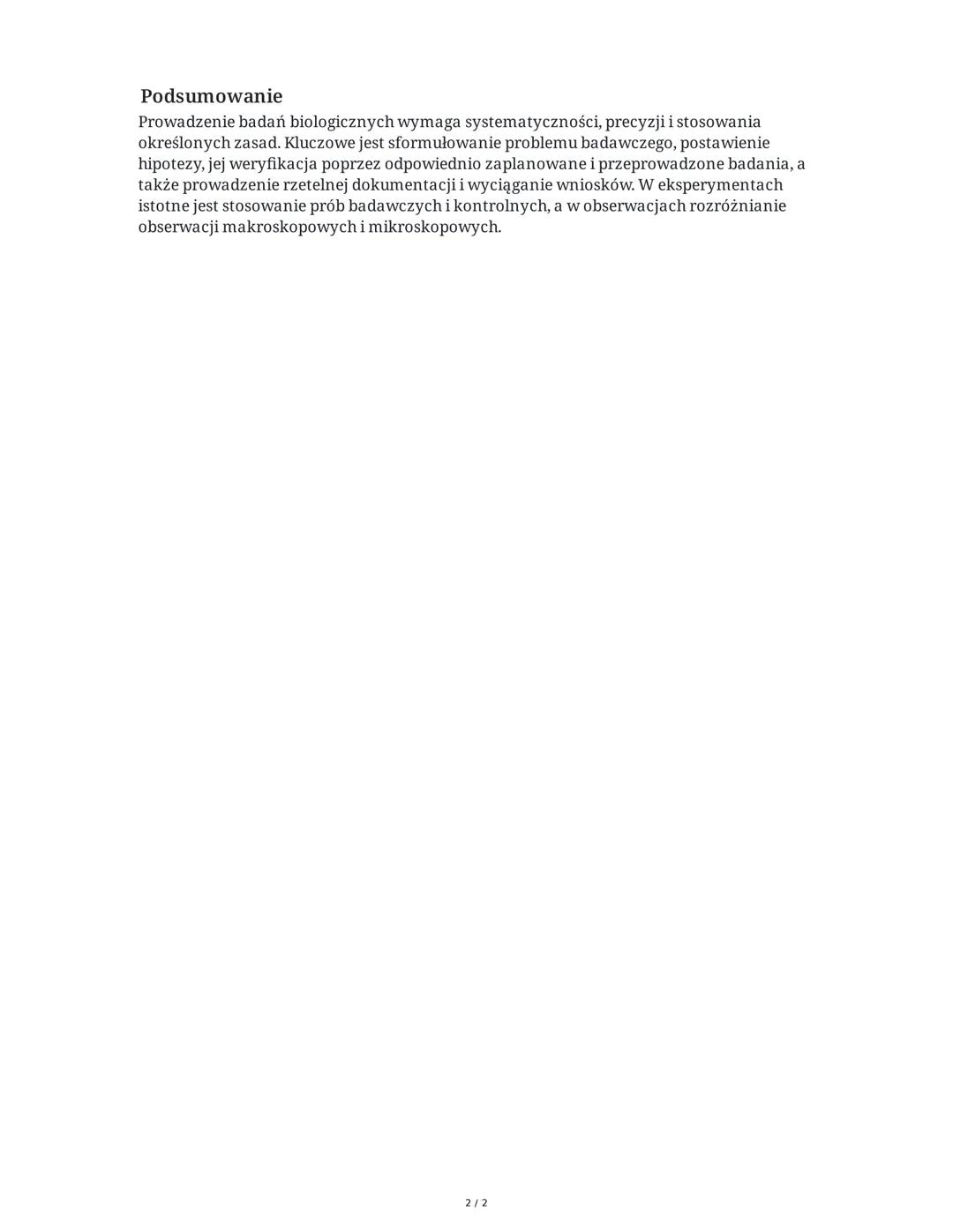 ## Zasady prowadzenia badań biologicznych

1. **Zasady prowadzenia badań biologicznych**
Proces prowadzenia badań biologicznych składa się z