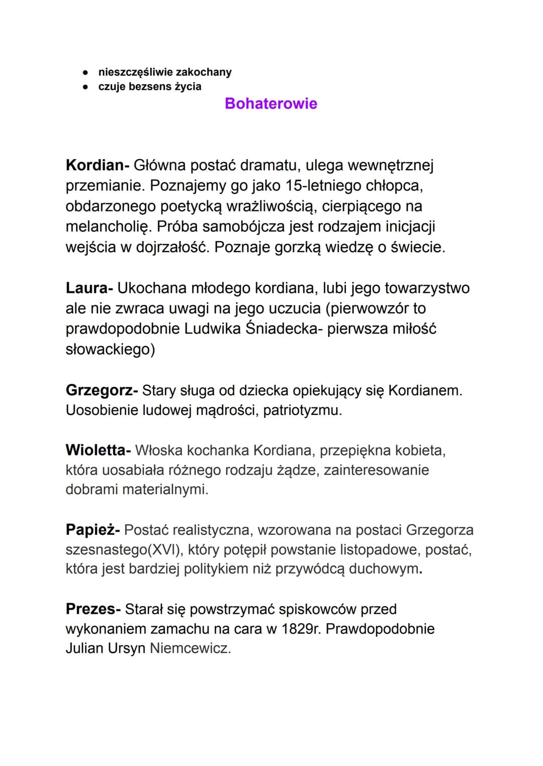 
<h2 id="geneza">Geneza</h2>
<p>Dramat "Kordian" został wydany anonimowo w Paryżu w 1834 roku. Powstał w czasie pobytu Juliusza Słowackiego 