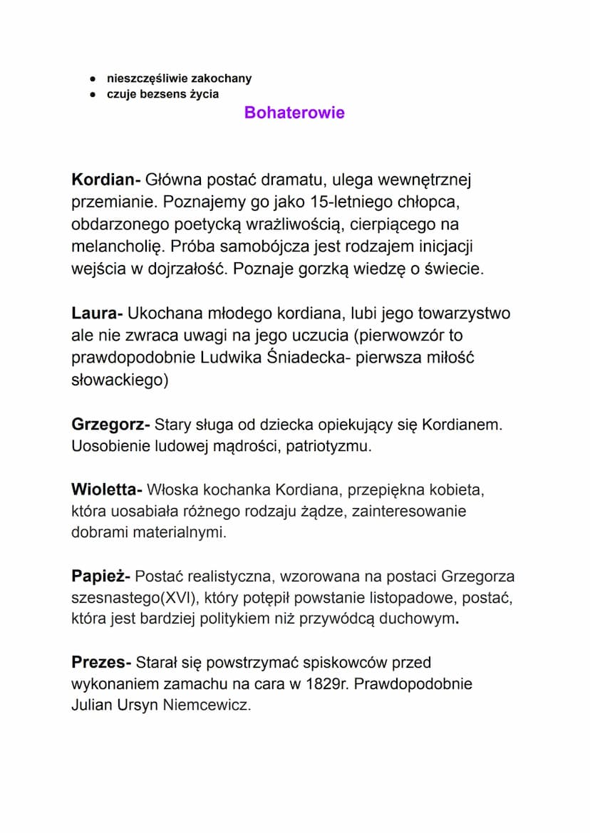 
<h2 id="geneza">Geneza</h2>
<p>Dramat "Kordian" został wydany anonimowo w Paryżu w 1834 roku. Powstał w czasie pobytu Juliusza Słowackiego 