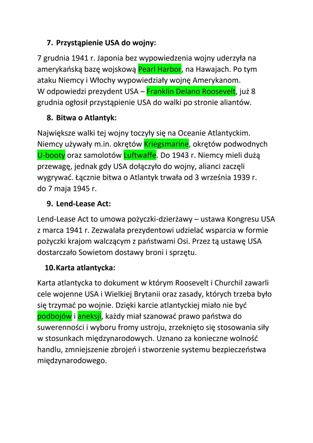 "II wojna światowa"
1. Daty:
01.09.1939 r. - III Rzesza atakuje Polskę (wubuch II wojny
światowej)
17.09.1939 r. - ZSRS atakuje Polskę
22.06