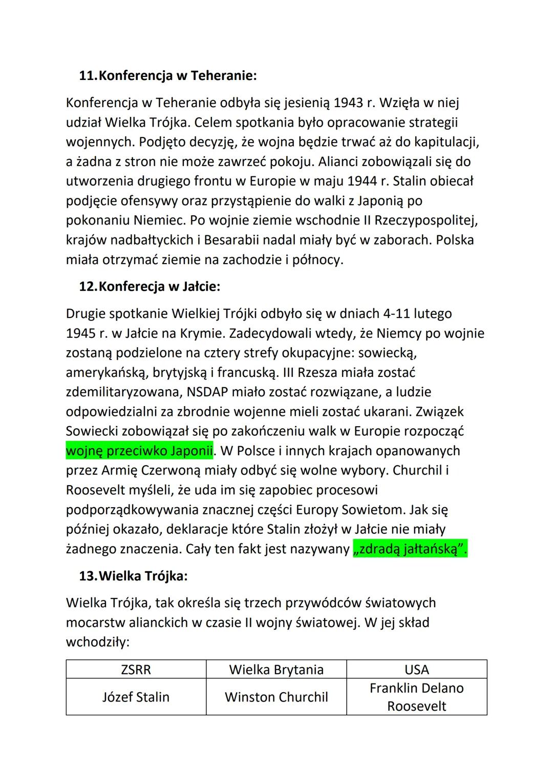 "II wojna światowa"
1. Daty:
01.09.1939 r. - III Rzesza atakuje Polskę (wubuch II wojny
światowej)
17.09.1939 r. - ZSRS atakuje Polskę
22.06
