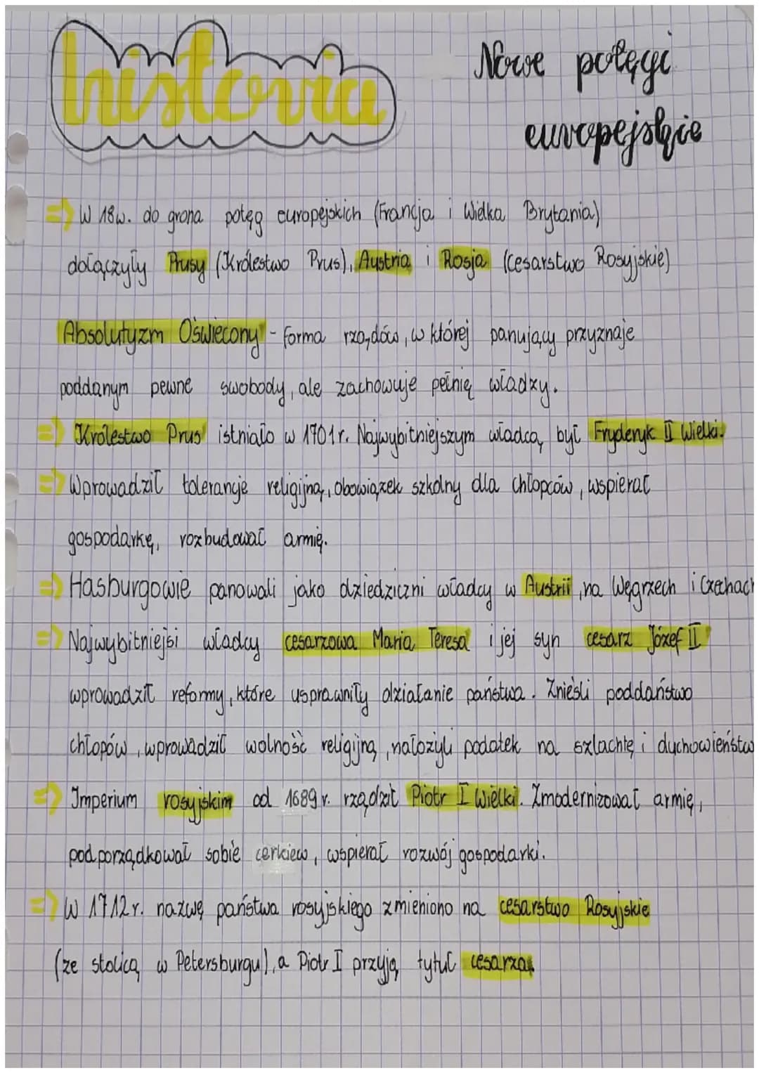 Imamo
MD
Nove potige
europejskie
W 18w. do grona potęg europejskich (Francja i Wielka Brytania)
dołączyly Prusy (Królestwo Prus), Austria Ro