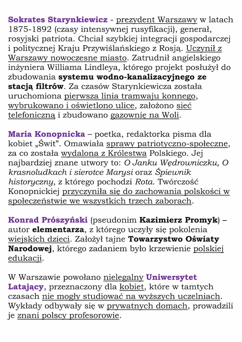 Walka o polskość w
zaborze rosyjskim
Po powstaniu styczniowym tożsamość narodowa
Polaków była podtrzymywana dzięki wspólnemu
językowi, kultu