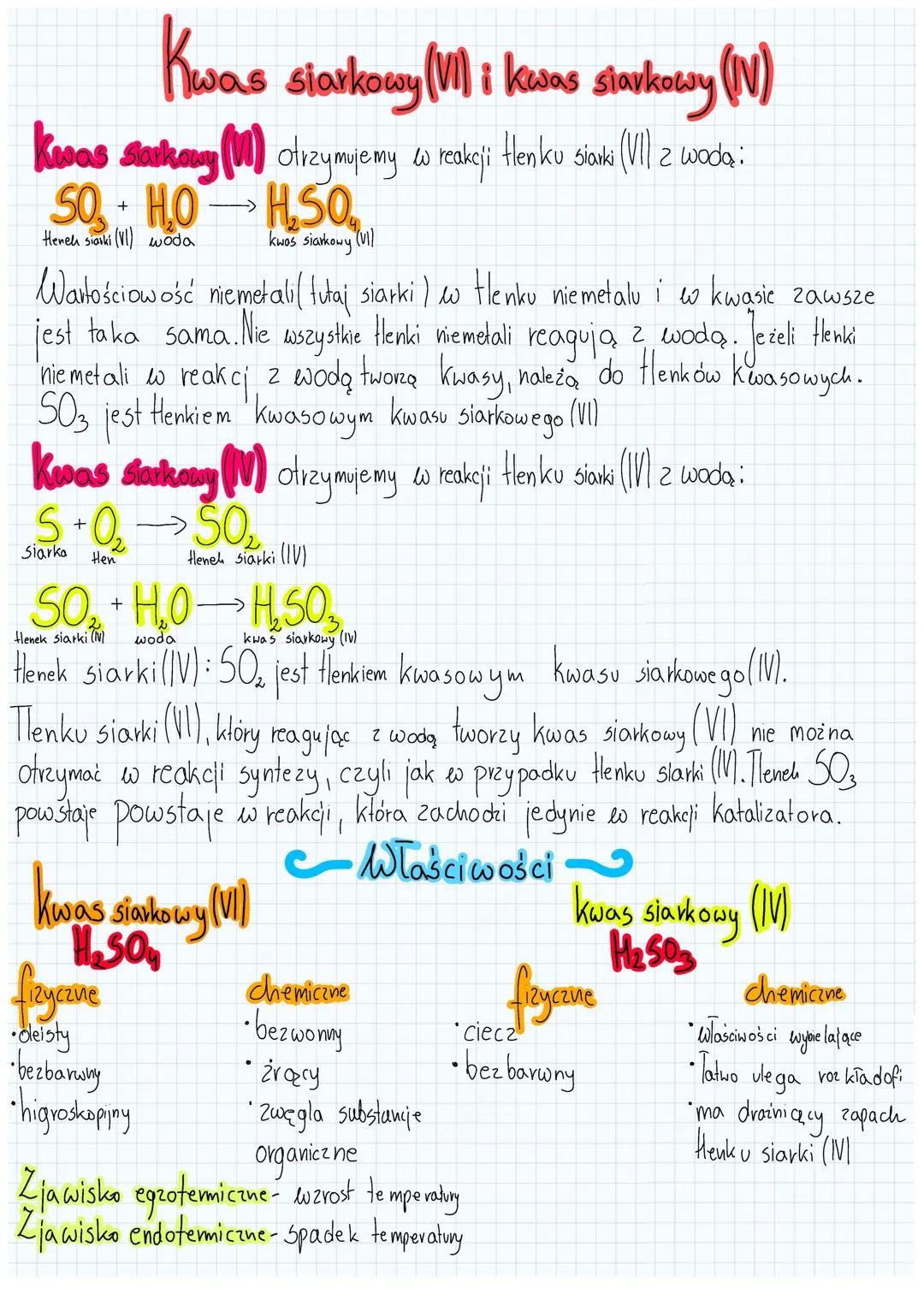 Kwas siarkowy (VI) i (IV) - Wyjaśnienie dla Klasy 8