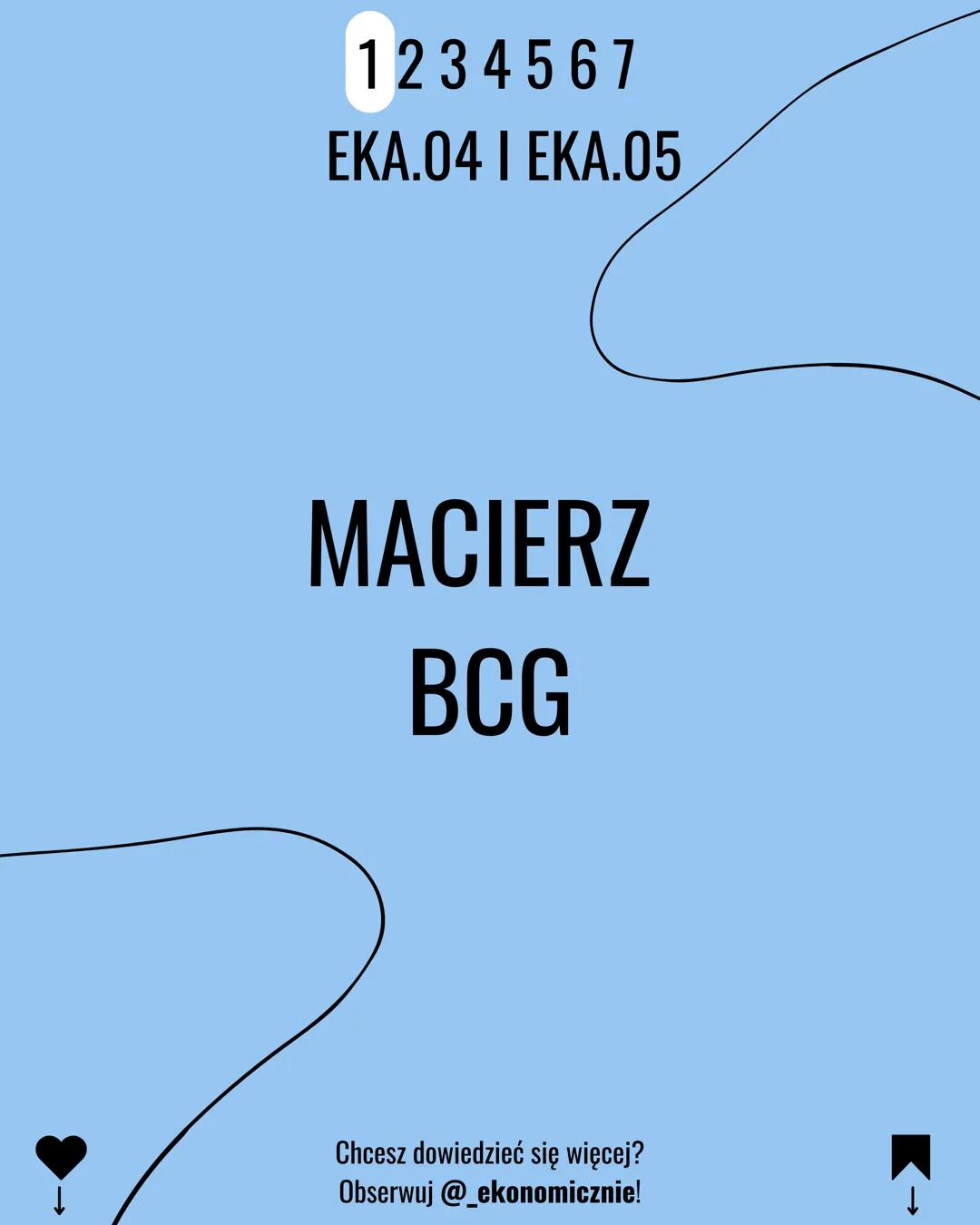 1 2 3 4 5 6 7
EKA.04 I EKA.05

MACIERZ
BCG

Chcesz dowiedzieć się więcej?
Obserwuj @_ekonomicznie! ↑

1234567

| Efekty kształcenia         