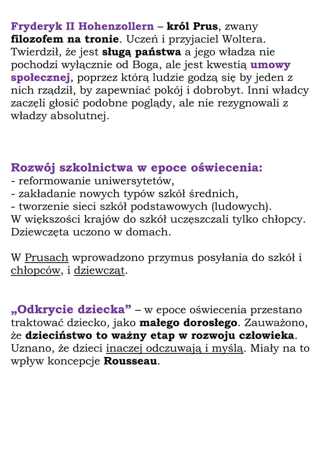 Kultura oświecenia
-
Wiek XVIII – „Stulecie świateł – epoka oświecenia
- postęp techniczny,
- rozwój oświaty,
- zmiana w światopoglądzie / f