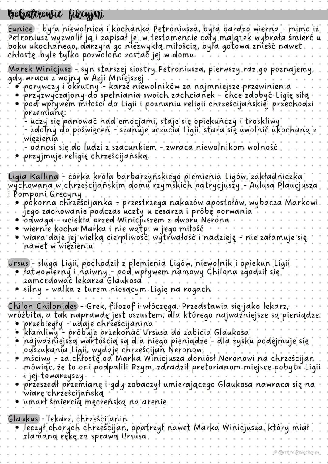 --- OCR Start ---
QUO VADIS
Henryk Sienkiewicz
Gatunek
Rodzaj literacki: epika
Gatunek: powieść historyczna
Epoka: pozytywizm
Epoka, w które
