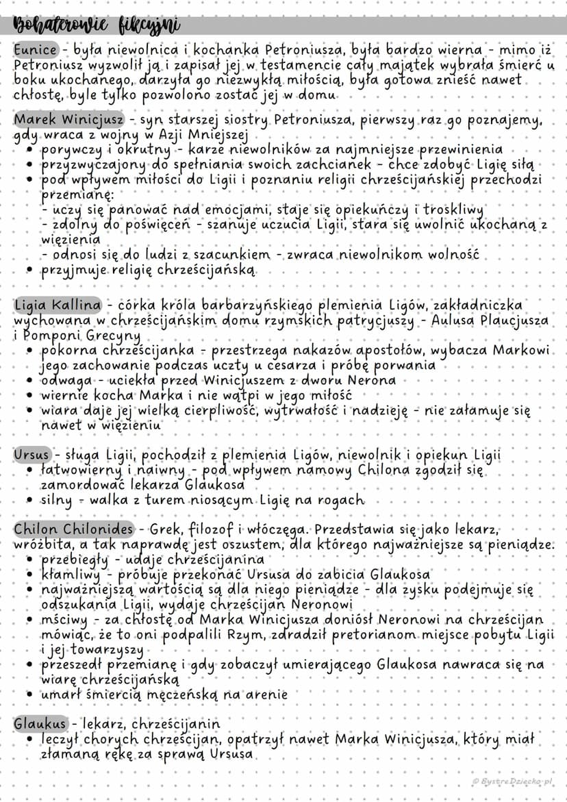 --- OCR Start ---
QUO VADIS
Henryk Sienkiewicz
Gatunek
Rodzaj literacki: epika
Gatunek: powieść historyczna
Epoka: pozytywizm
Epoka, w które