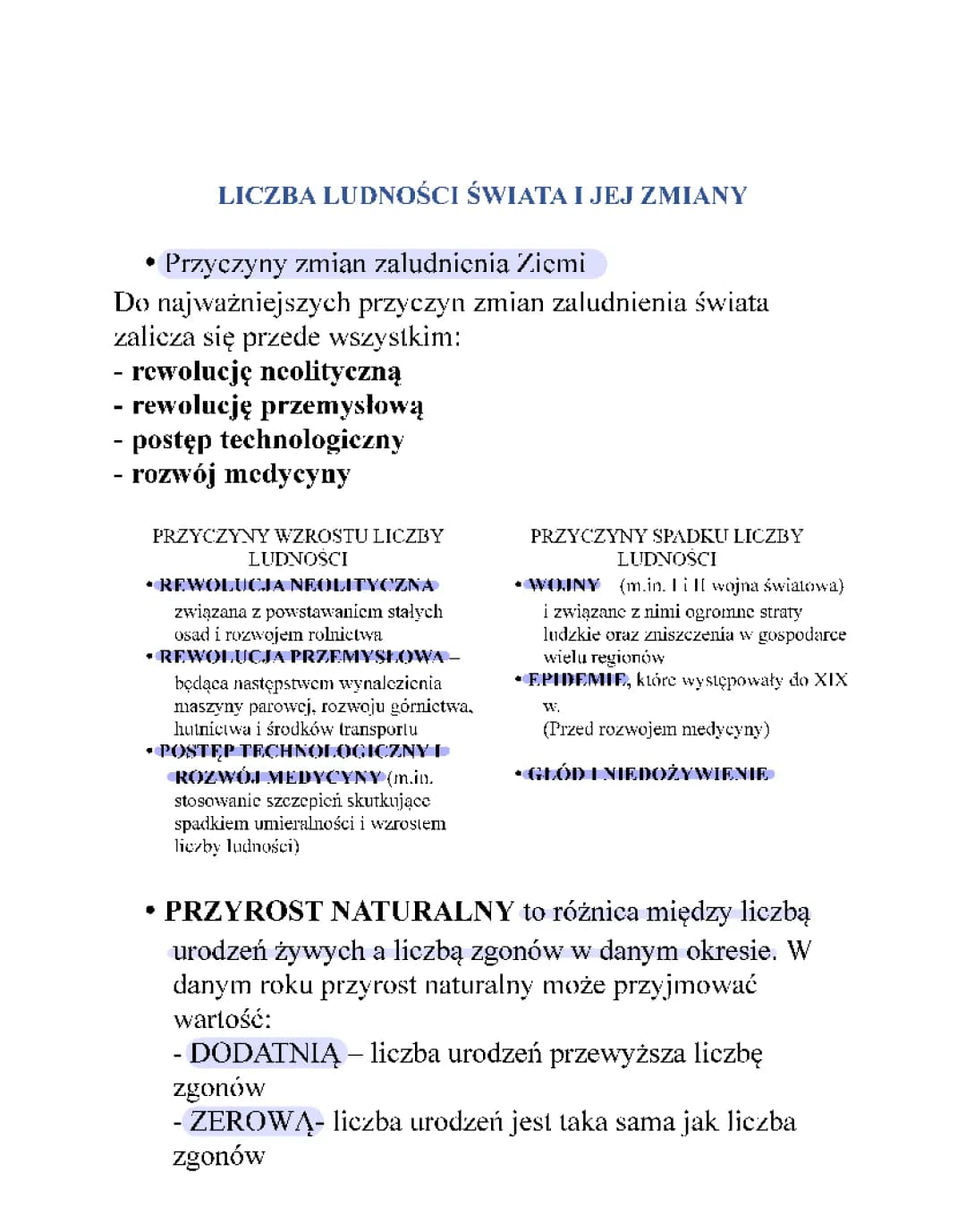 Liczba ludności świata i jej zmiany