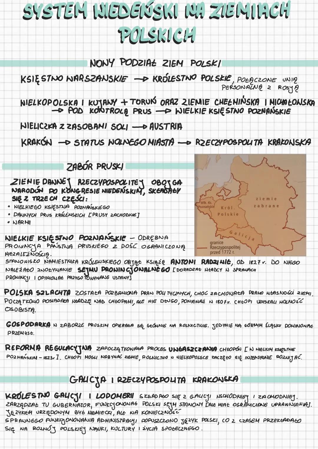 System Wiedeński a Ziemie Polskie: Historia Klasy 3