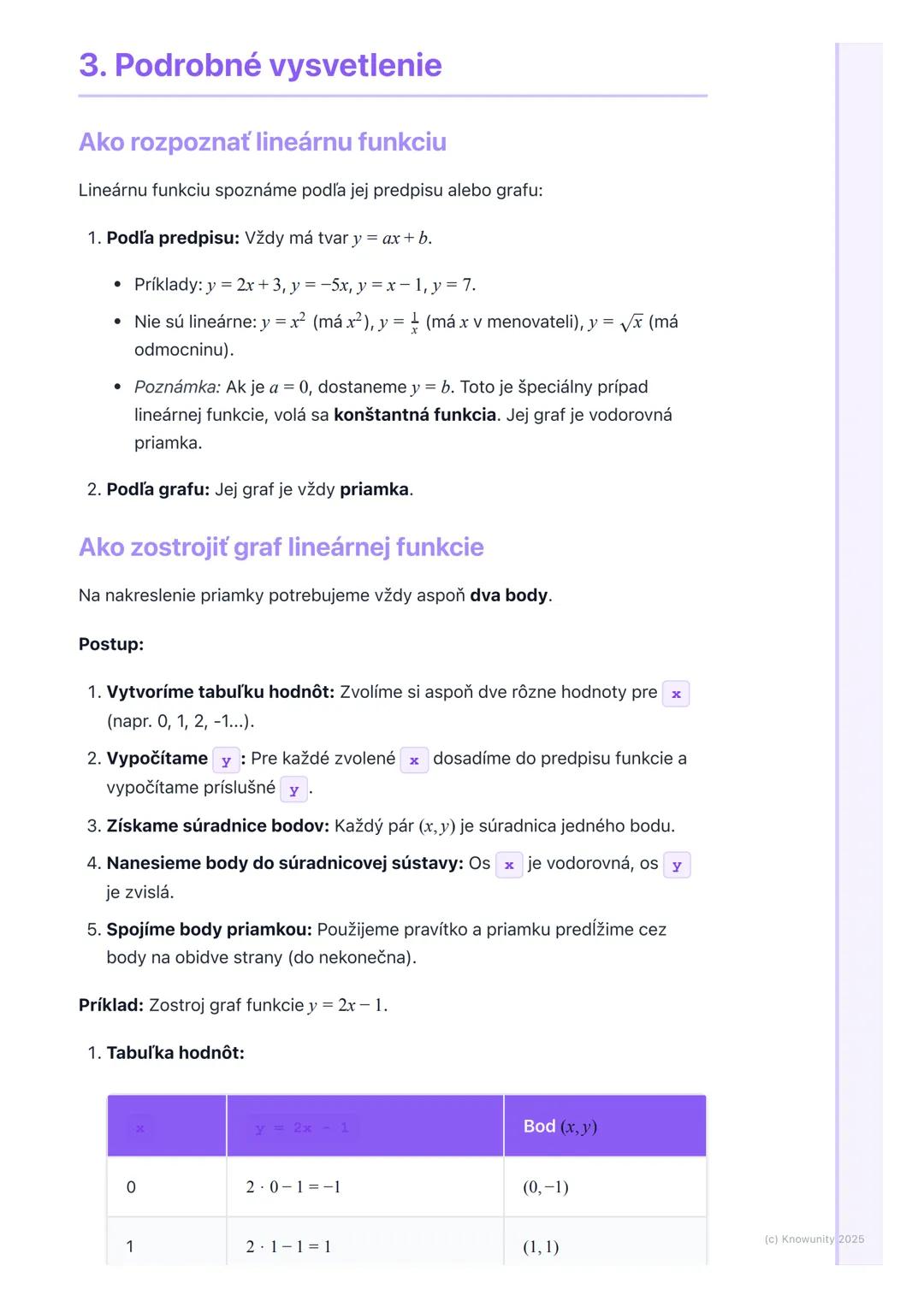 # Lineárna funkcia

1. Prehľad lineárnych funkcií

Lineárna funkcia je veľmi dôležitá téma v matematike, lebo nám pomáha
pochopiť, ako sa me