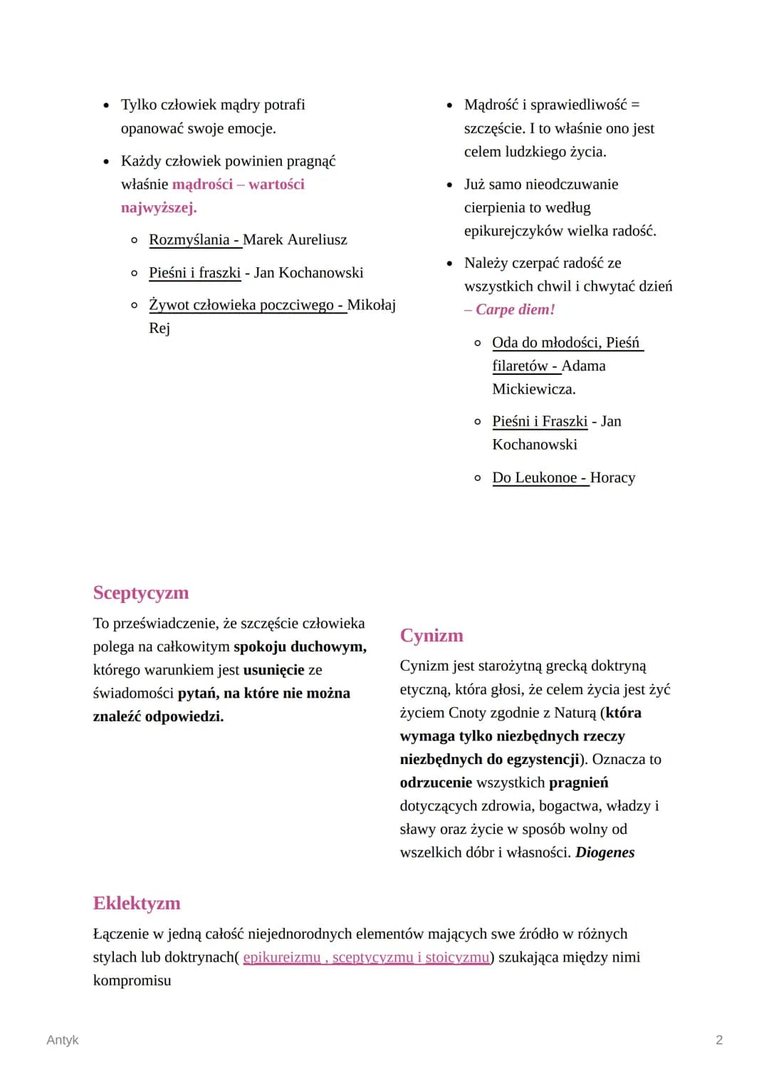 Antyk
O
Antyk
Pojęcia i przykłady występowania
Mimetyzm, mimesis
- Naśladowanie rzeczywistości w sztuce i literaturze
Lalka - Bolesław Prus

