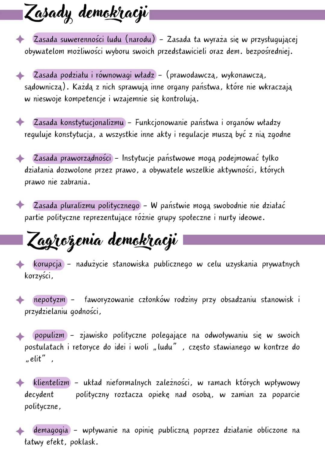 DEMOKRACJA
(z greckiego rządy ludu, ludowładztwo) - ustrój polityczny, w którym obywatele mają
prawnie zapewniony udział w sprawowaniu władz