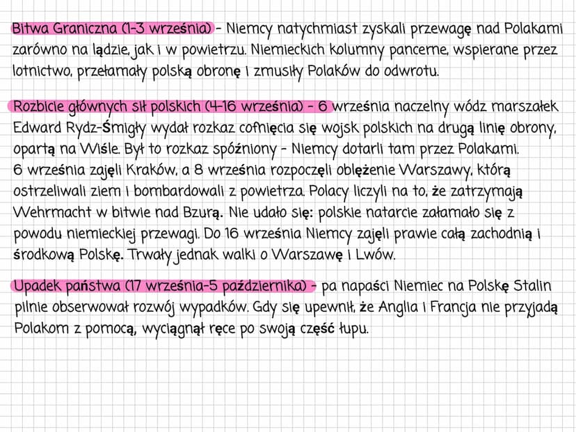 Wojna obronna Polski
Historia
Wojna obronna Polski - trwała od 1 września do 5 października 1939 roku. Polacy
walczyli o to by:
1. Powstrzym